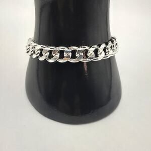 925 Silver Bracelet Miami Cuban Style Thick 10mm. Valentines Birthday Gift NEW!